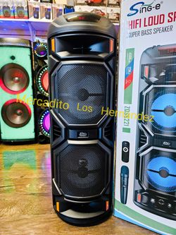 Karaoke Bluetooth Party Speaker 🎶8" Dual Woofer🎶 - Wireless Mic Included 🎤 ❗️Nuevas Rechargeable 🔋+++