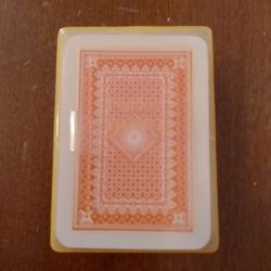 VINTAGE JA-RU MINIATURE POCKET TRAVEL PLAYING POKER MINI DECK OF BRAND NEW CARDS IN SEALED RED HARD PLASTIC JA-RU MINI TRAVEL CARRY CASE 
