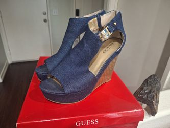 GUESS Denim Wedges Size 9