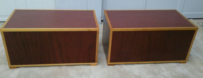 Brown,Sturdy,Tables. You Can Stand On Them.They are Strong And good-looking.