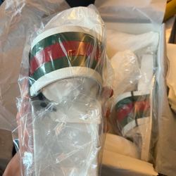 White Gucci Slides