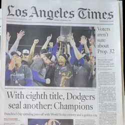 2020 LA DODGERS WORLD CHAMPS LA TIMES NEWSPAPERS SET EVERY PLAYOFF GAME