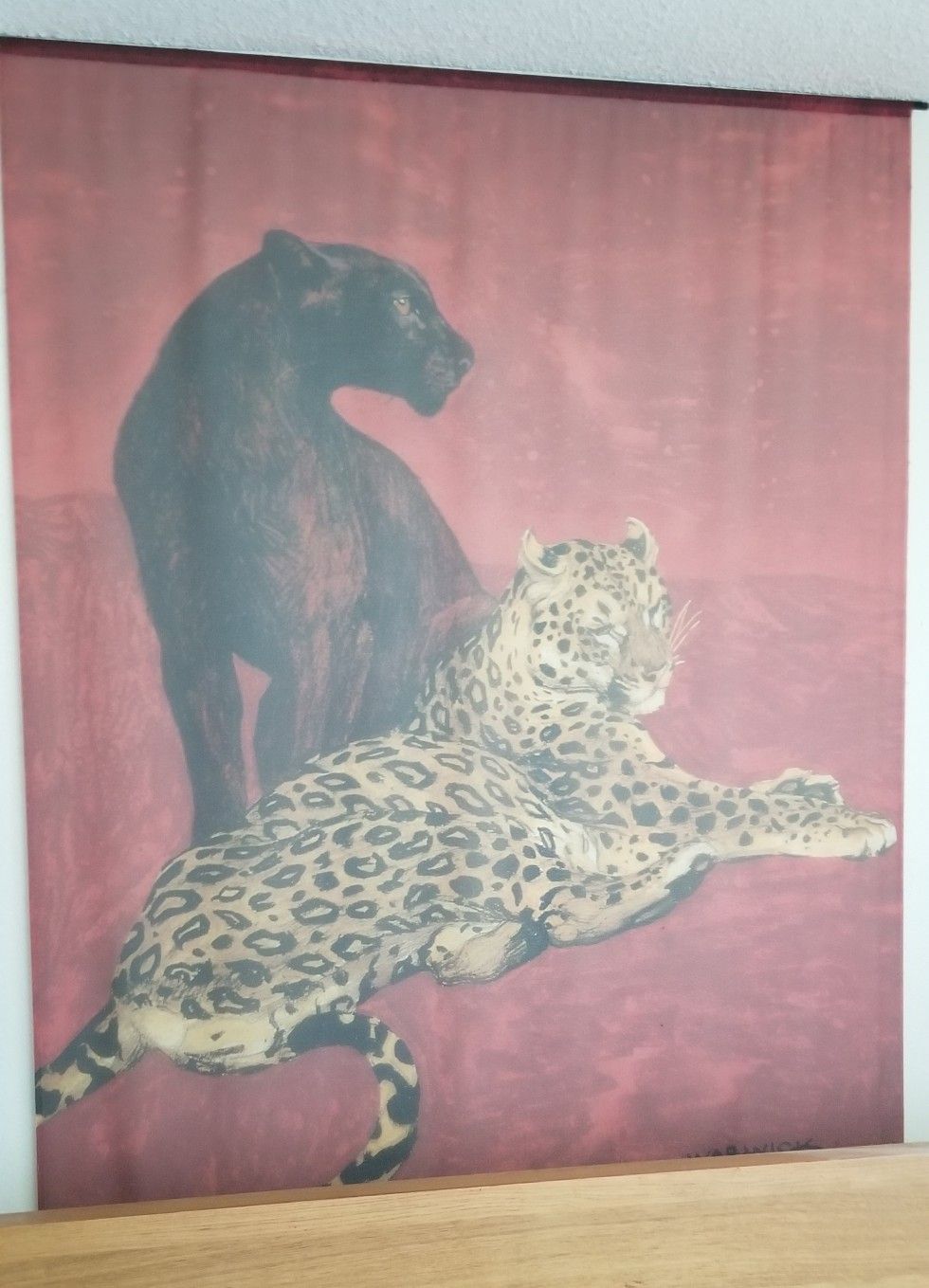 African Decor Tapestry Panther Leopard Red Large Wall Hanging Home Decor 