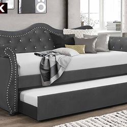 TWIN / TWIN DAYBEDS AVAILABLE IN , GRAY AND PINK ! MINAS HOME FURNITURE 
