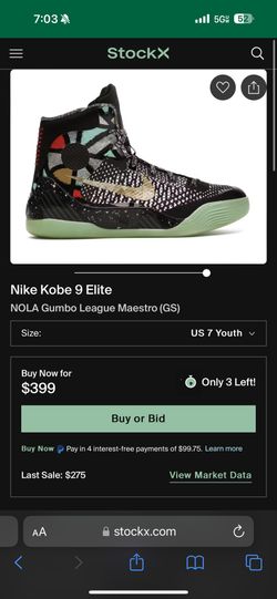 Kobe 9 Elite NOLA Gumbo league maestro GS 