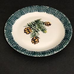 Thomson Pottery "Evergreen Scene 4” - 7 3/4 Inch Salad/Dessert/Pie Plate. 