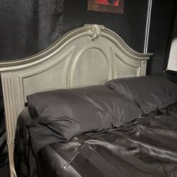 Antique Full-Size Silver Bedframe