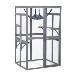 Catio Outdoor Cat Enclosure Window Access with Hammock