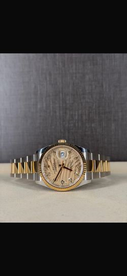 Rolex Datejust 36mm Two Tone Yellow Gold Champagne Palm Dial Oyster 2022  