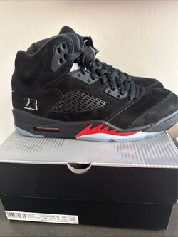 Air Jordan 5 'Halloween' Glow-in-Dark Black Sneakers, Size 10.5 BNIB HQ7978-001