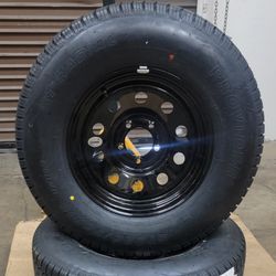 New 225/75R15 Black Tire Wheel Rim 15x6 5x4.5 Llantas Y Rin Nuevas