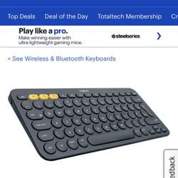 Logitech - K380 TKL Wireless Scissor Keyboard for PC, Laptop, Windows, Mac, Android, iPad OS, Apple TV - Gray