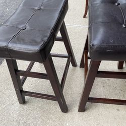low bar stools used dark brown