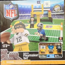 NFL Buildable Game Day Field Set Figures New In Box 173 Pieces Rodgers Packers