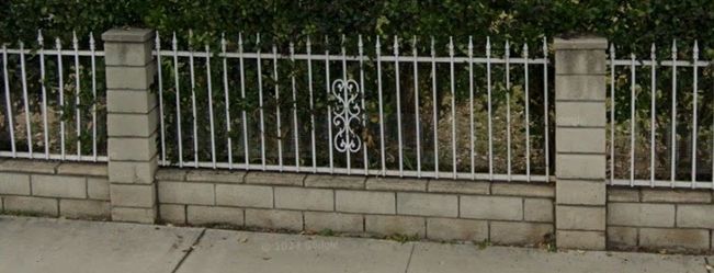 Wrought iron fence panels and gate