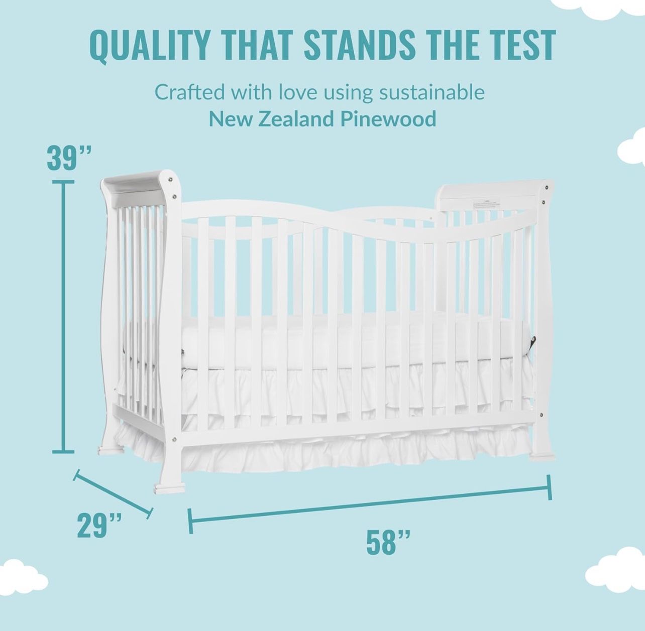 New Convertible Crib (can Be Used As Bed)