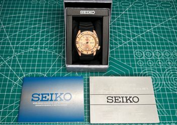 Rose Gold Seiko 5 Sports SRPE72 Stainless Steel Men's Watch - Full Set