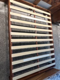 Solid wood queen bed frame only