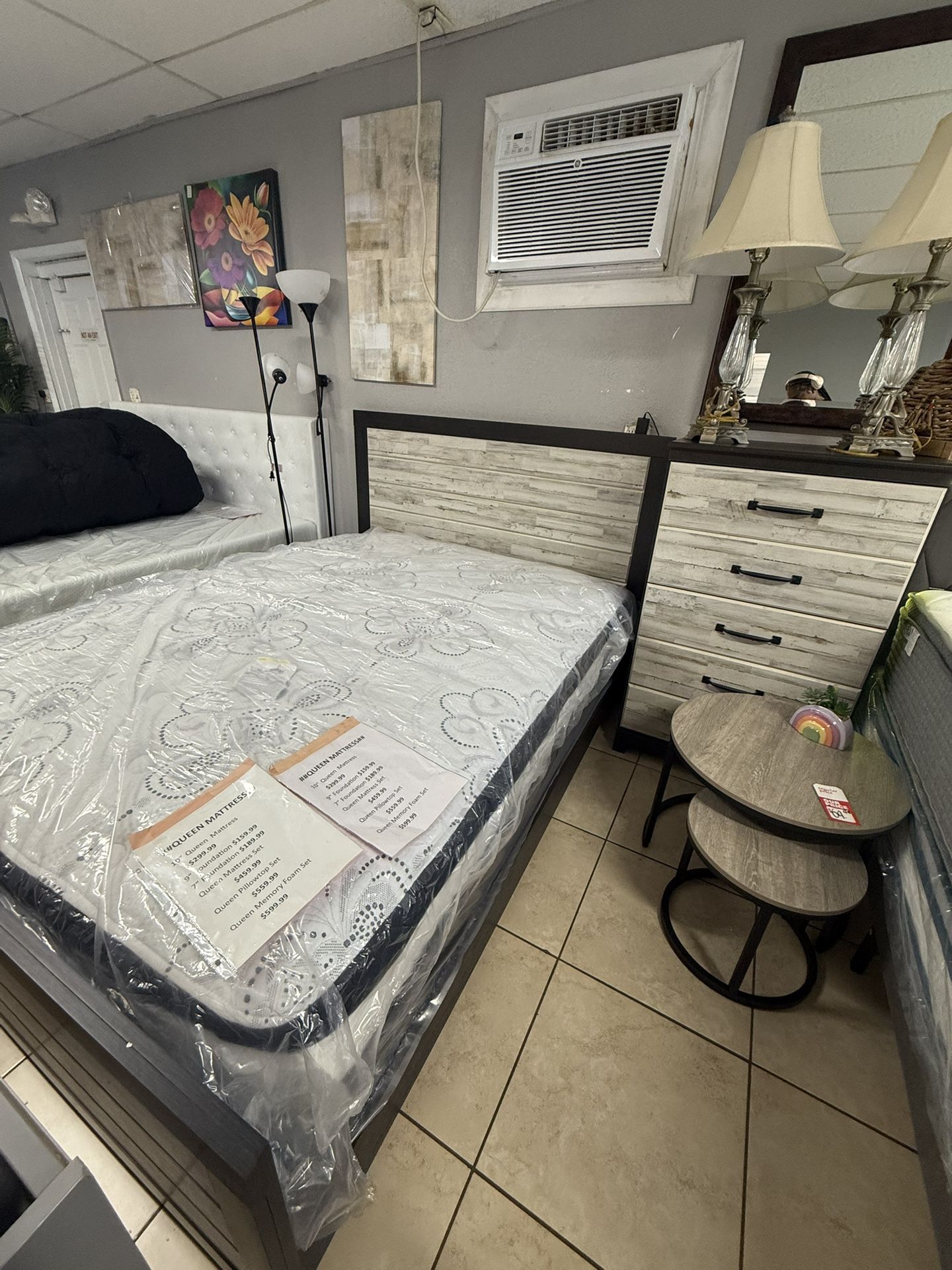 Brand New Queen Bedroom Set (Dresser, Nightstand, Mirror, Bedframe, & Chest!)