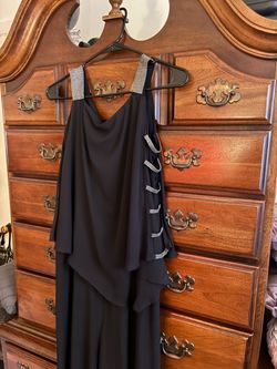 Black Formal Gown with Rhinestone Straps