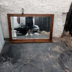 Wood Frame Mirror To Sit On The Dresser Or Hang On The Wall