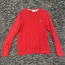 VINTAGE LACOSTE SWEATSHIRT SIZE S 90s red crewneck sport jumper casual pullover