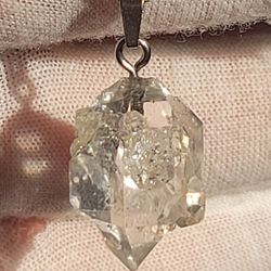 Natural Herkimer Diamond Crystal Pendant 20ctw TOP QUALITY- New 