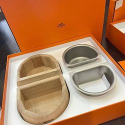 Authentic Hermes Dog Cat Food Bowl