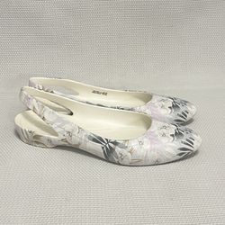 Crocs Floral SlingBack Ballet Flats Shoes Women's Size 8 Slip-On