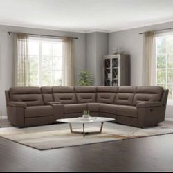 Fabric Sectional Recliner Couch