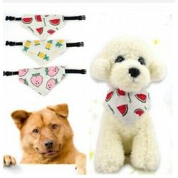 3 PC SET DOG PUPPY PET CAT ADJUSTABLE BANDANAS  FRUITS 