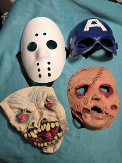 Halloween Masks Bundle – 4 Total (Jason Style, Captain America, Monsters)