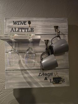 Rustic Wine And Coffee Mug Decor