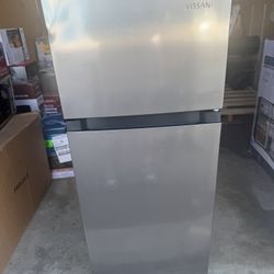 Vissani 4.5 cu. ft. 2-Door Mini Refrigerator in Platinum Steel with Freezer