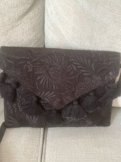 Mexican Artisan Embroidered Floral Clutch Bag