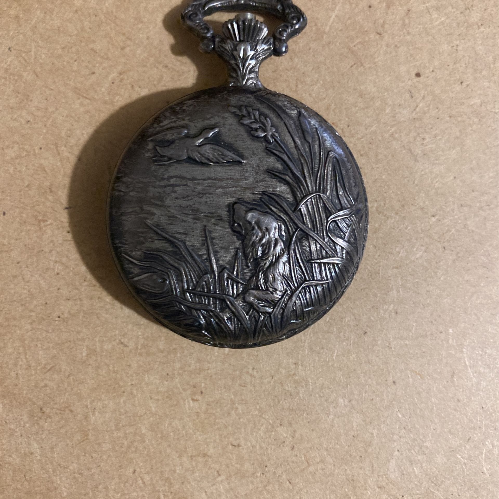 Vintage Andre’ Rivallle Hunting Scene Pocket Wacth