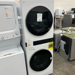 LG 5.0 cu. ft. Washer 7.8 cu. ft. Dual Inverter Heat Pump Ventless Dryer Electric Washtower