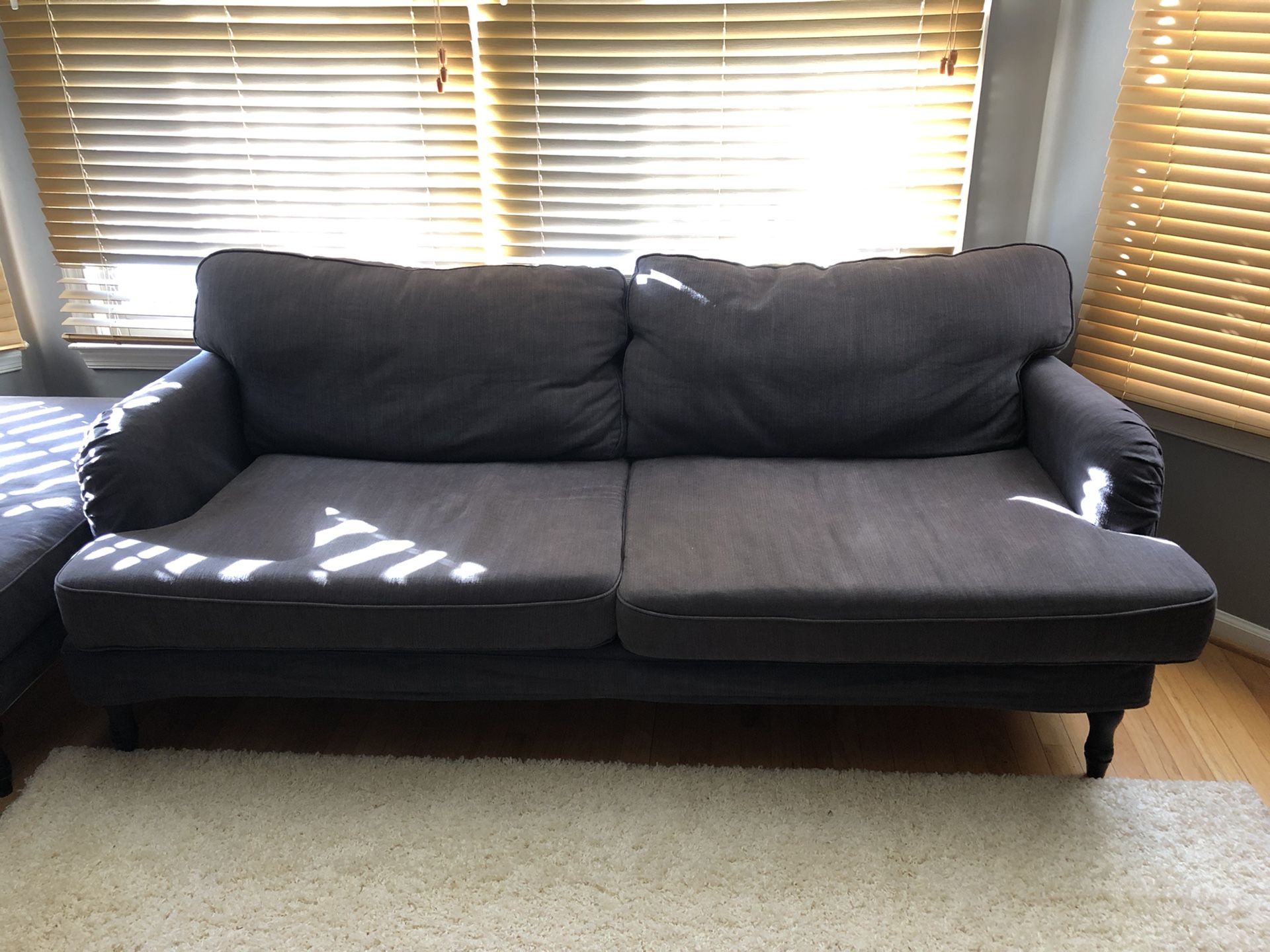 Gray Couch with Ottoman