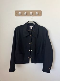 H&M Women’s XXL Black Cropped Jacket