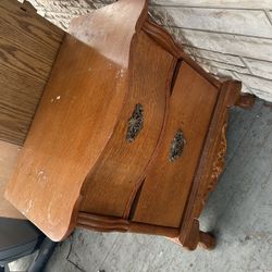 Vintage Solid Wood Nightstand / End Table – Drawer – Good Bones