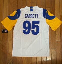 White yellow blue Los Angeles rams Myles garret jersey