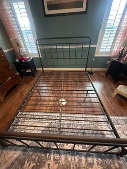 Queen metal bed frame