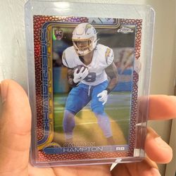 Topps 2025 Chrome Rookie Omarion Hampton Pigskin Variation