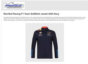 Red Bull Racing F1 Team SoftShell Jacket 2024 Navy -New 75.00