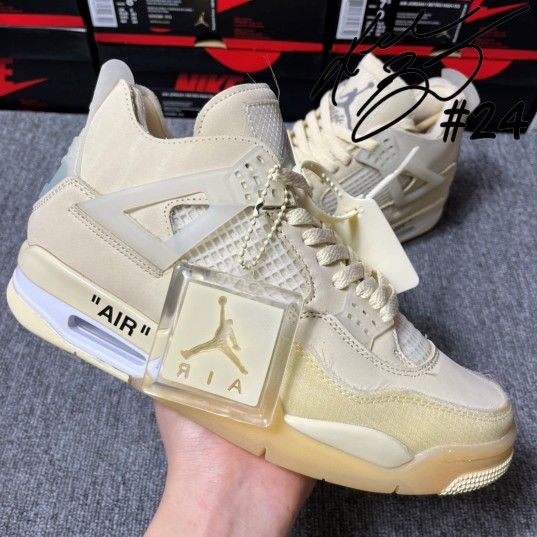 Jordan 4 Retro Off White Sail Size 4 to 13