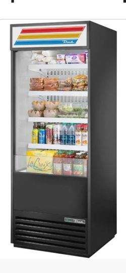 True TOAM-30-HC~TSL01 30" Refrigerated Air Curtain Merchandiser with Sign Pane