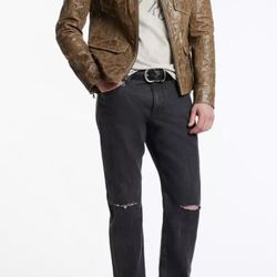 John Varvatos Leather YERWOOD JACKET size 48