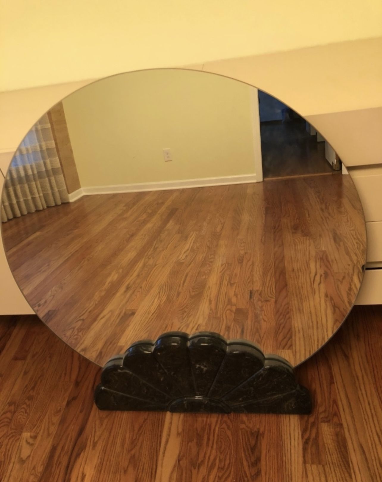 Beautiful Antique marble and black with brown mirror