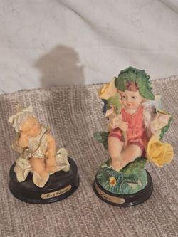 Vintage Fairy Cherub & Angel Figurine Set (2 Pieces)