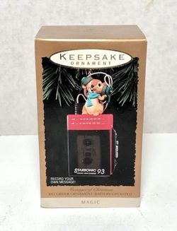 1993 Hallmark Recorder Ornament Battery-Operated “Messages of Christmas” Christmas Ornament